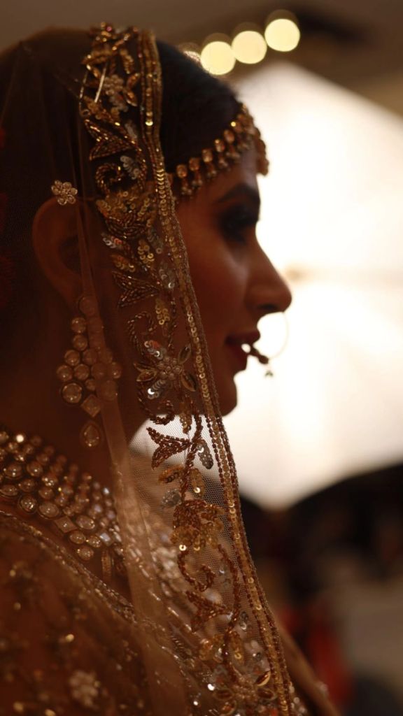 Bride with Gold Veil