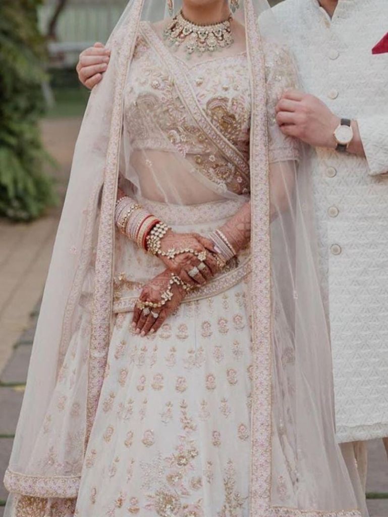 White Bridal Lehenga Detail